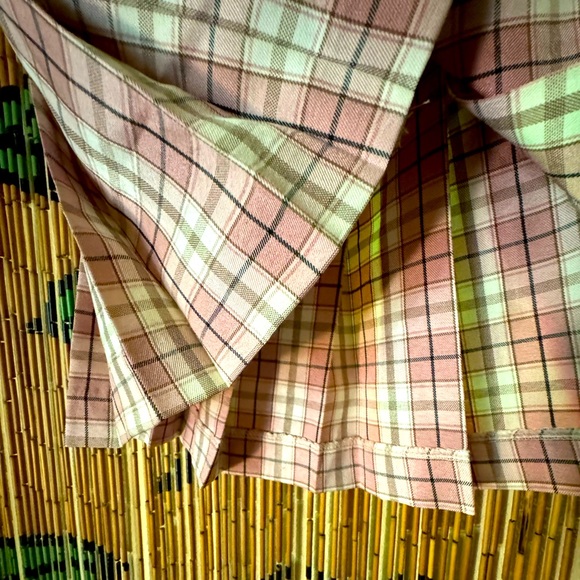 Pink High Waisted Plaid Skirt - Picture 5 of 5